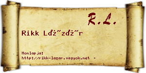 Rikk Lázár névjegykártya